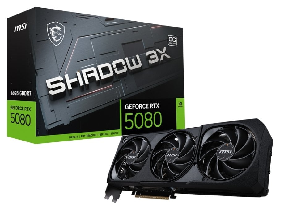 Відеокарта GeForce RTX 5080 16 GDDR7 MSI SHADOW 3X OC (RTX 5080 16G SHADOW 3X OC) - зображення 1