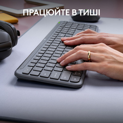 Комплект безпровідний Logitech MK950 Bluetooth\/Wireles UA Graphite - зображення 4