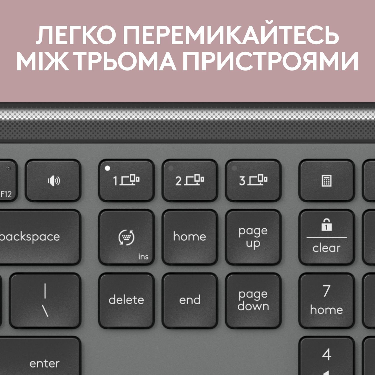 Комплект безпровідний Logitech MK950 Bluetooth\/Wireles UA Graphite - зображення 3