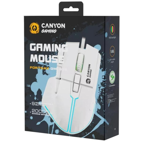 Мишка Canyon GM-636 Fortnax RGB USB White (CND-SGM636W) - зображення 6