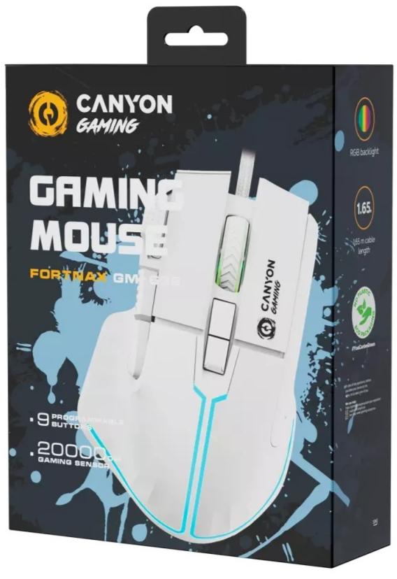 Мишка Canyon GM-636 Fortnax RGB USB White (CND-SGM636W) - зображення 6