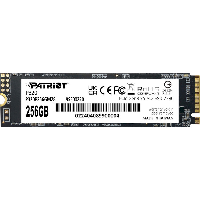 Накопичувач SSD NVMe M.2 256GB Patriot P320 (P320P256GM28) - зображення 1