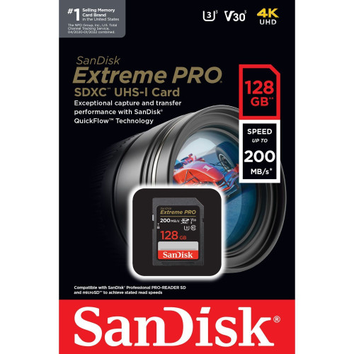Secure Digital card 128 Gb SanDisk Extreme Pro SDXC UHS-I U3 V30 - зображення 3