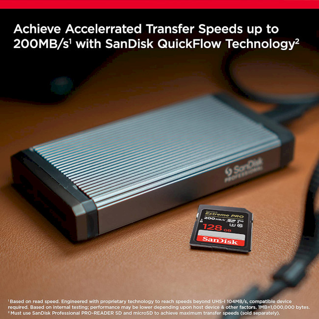 Secure Digital card 128 Gb SanDisk Extreme Pro SDXC UHS-I U3 V30 - зображення 4