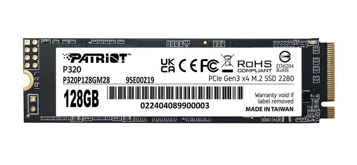 Накопичувач SSD NVMe M.2 128GB Patriot P320 (P320P128GM28) - зображення 1