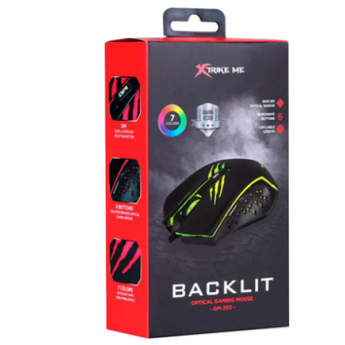 Мишка Xtrike ME GM-203 Сolors-LED USB Black (GM-203) - зображення 6