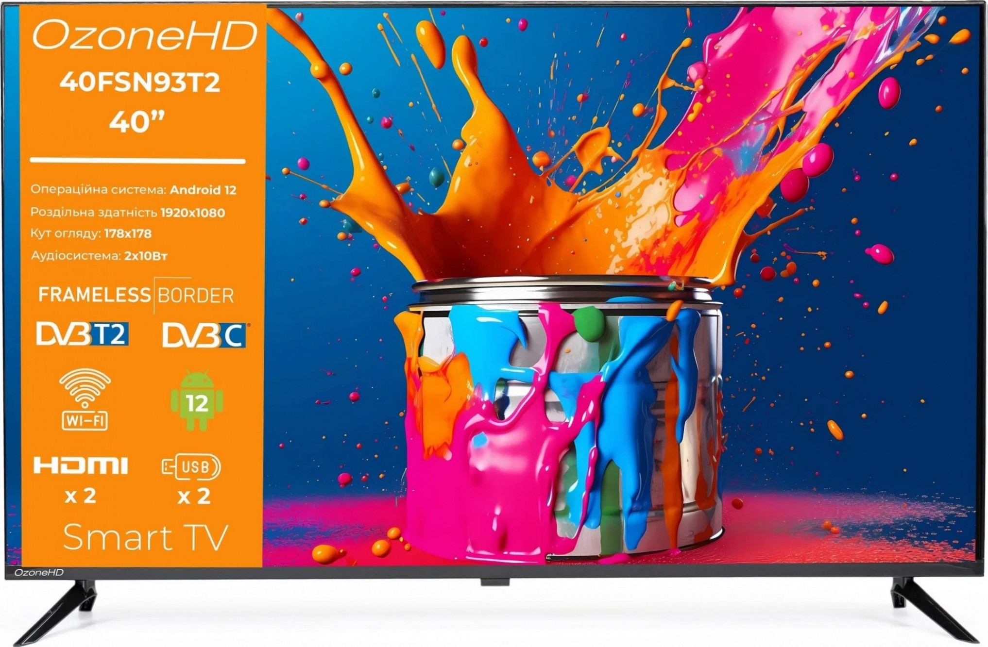 Телевізор 40 OzoneHD 40FSN93T2 - зображення 1
