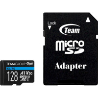 MicroSDXC 128 Gb Team Elite UHS-I U3 V30 A1 Class 10 + SD-adapter