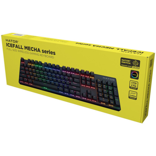 Клавіатура Hator Icefall Mecha Rainbow Wireless\/USB Black (HTK204UA) - зображення 6