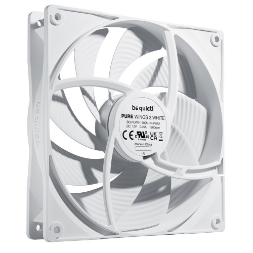 Вентилятор для корпусів 140mm be quiet! Pure Wings 3 PWM High-Speed White (BL113) - зображення 2