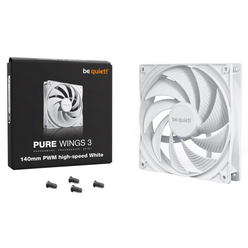 Вентилятор для корпусів 140mm be quiet! Pure Wings 3 PWM High-Speed White (BL113) - зображення 3