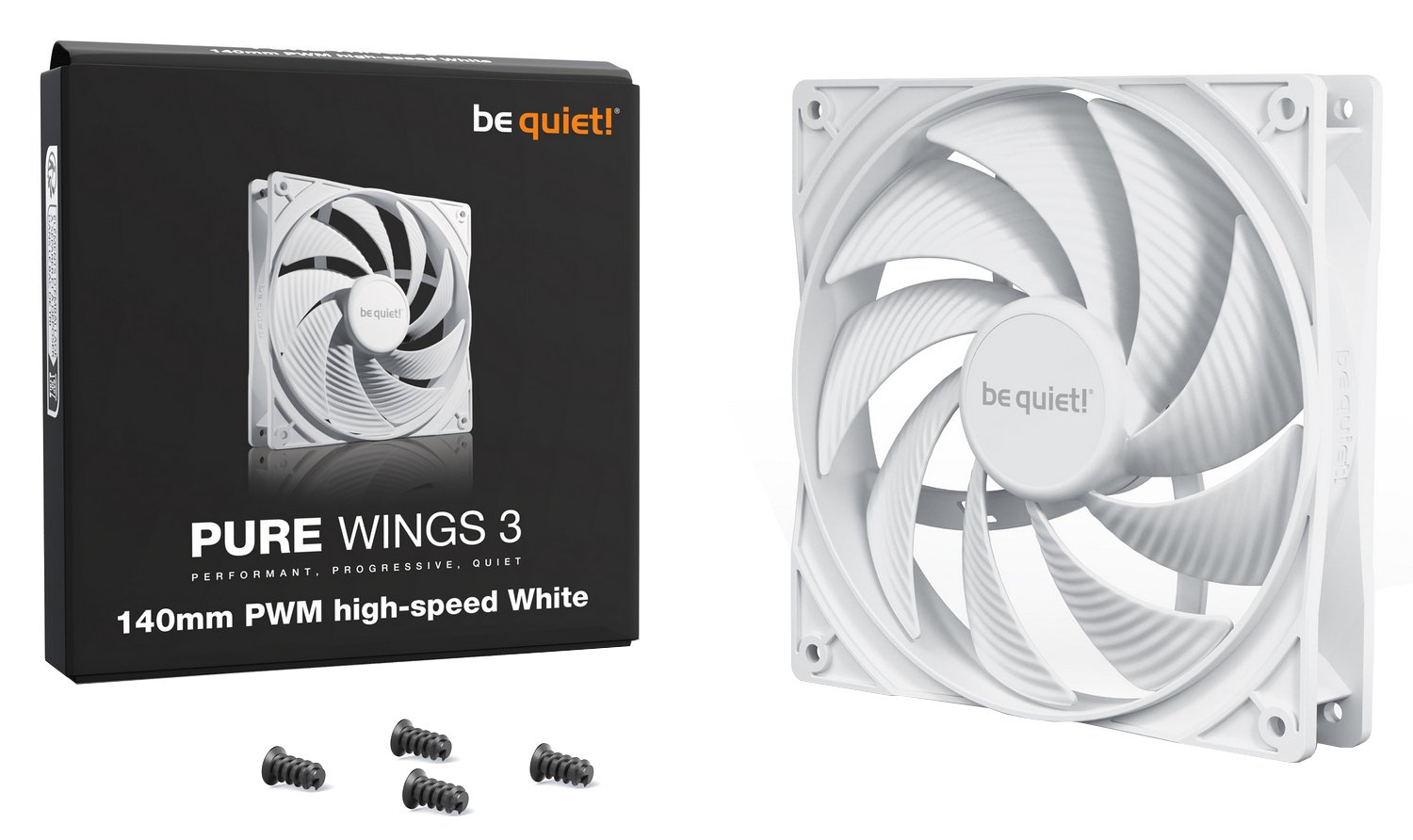 Вентилятор для корпусів 140mm be quiet! Pure Wings 3 PWM High-Speed White (BL113) - зображення 3
