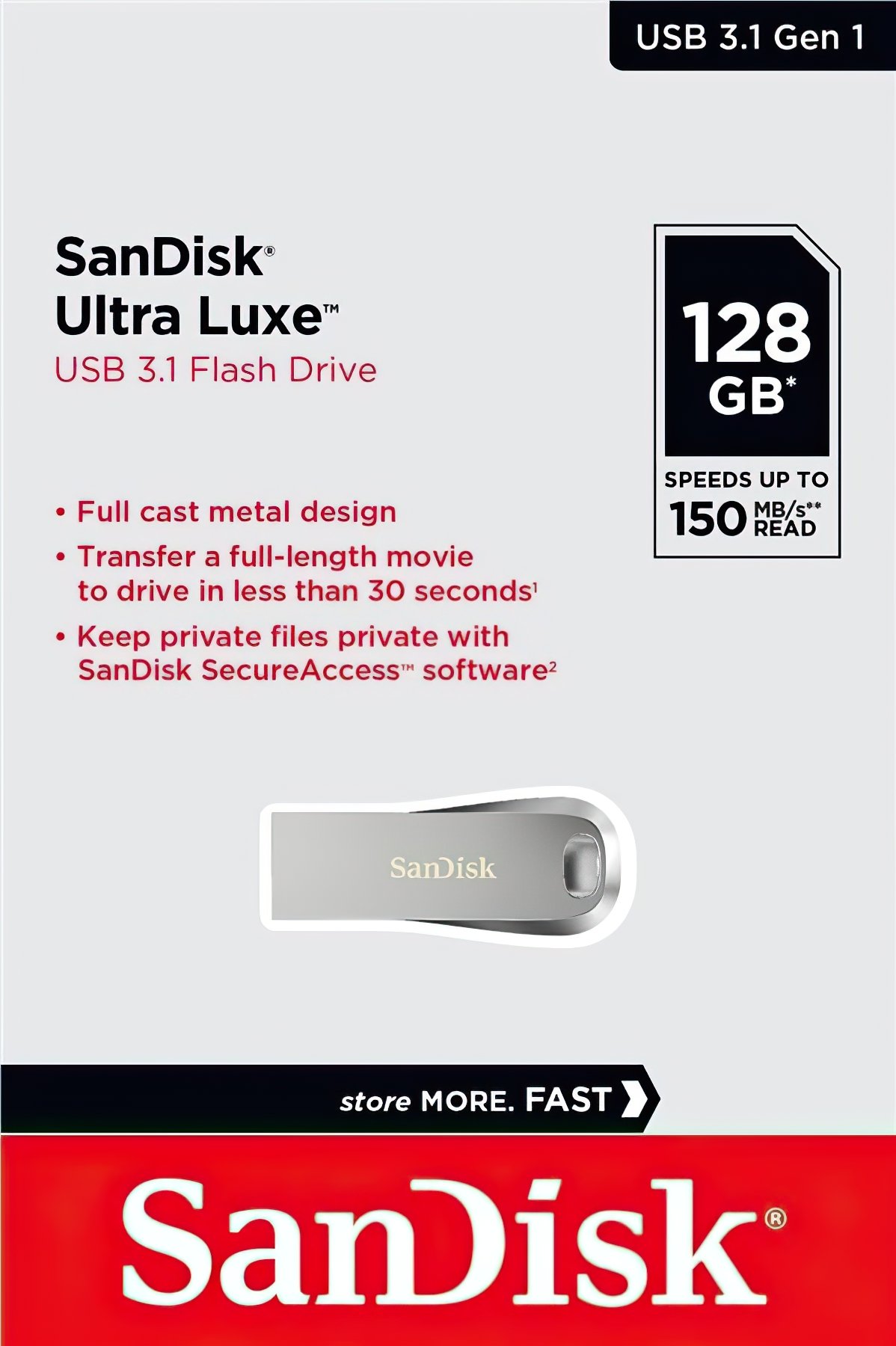 Флеш пам'ять USB 128Gb SanDisk Ultra Luxe USB 3.2 Gen1 - зображення 5