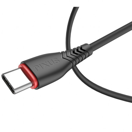 Кабель USB2 АM-Type C Pixus Start, 1м, 3A, PVC, black - зображення 3