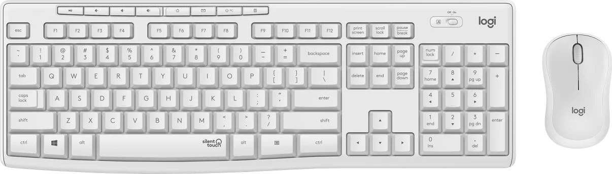 Комплект безпровідний Logitech MK295 Silent Wireless Combo White - зображення 1