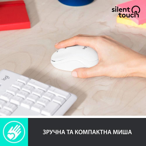 Комплект безпровідний Logitech MK295 Silent Wireless Combo White - зображення 8