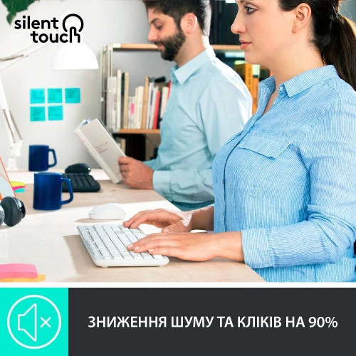 Комплект безпровідний Logitech MK295 Silent Wireless Combo White - зображення 9