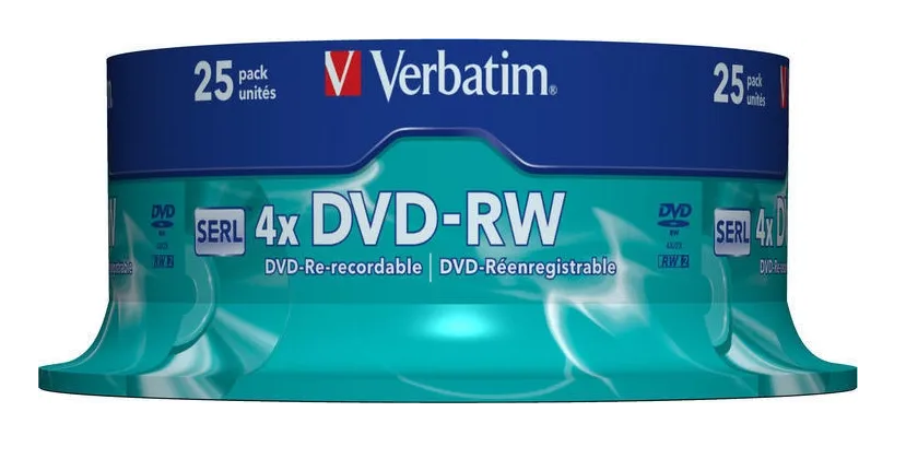 Диск DVD-RW Verbatim 4,7Gb 4x Cake box 25 шт - зображення 2