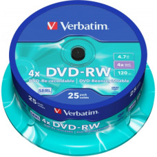 Диск DVD-RW Verbatim 4,7Gb 4x Cake box 25 шт
