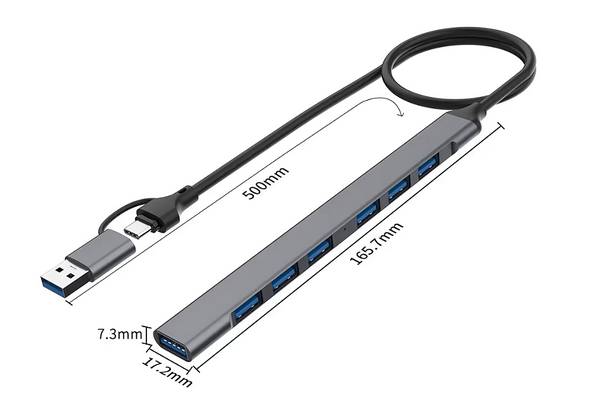 Концентратор USB 3.0 XoKo XK-AC-700m-SL - зображення 3