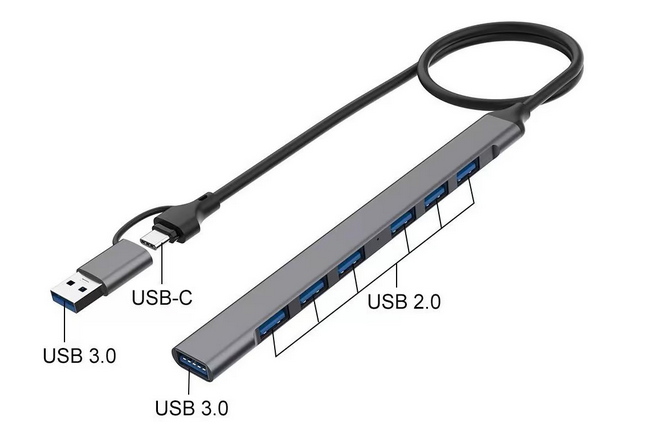 Концентратор USB 3.0 XoKo XK-AC-700m-SL - зображення 2