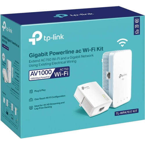 Мережевий адаптер PowerLine TP-Link AV1000 з підтримкою Mesh та Wi-Fi AC1200 (TL-WPA7517KIT) - зображення 4
