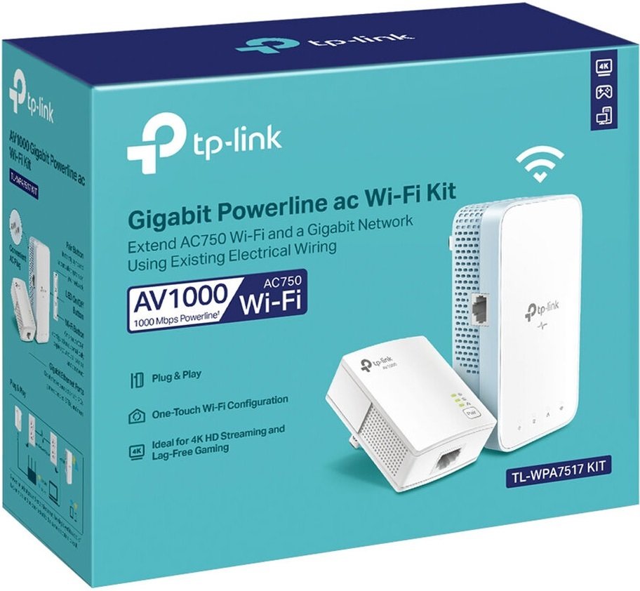 Мережевий адаптер PowerLine TP-Link AV1000 з підтримкою Mesh та Wi-Fi AC1200 (TL-WPA7517KIT) - зображення 4