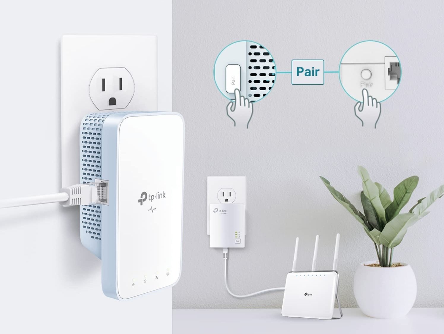 Мережевий адаптер PowerLine TP-Link AV1000 з підтримкою Mesh та Wi-Fi AC1200 (TL-WPA7517KIT) - зображення 8
