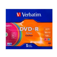 Диск DVD-R 4.7Gb 16x Verbatim Color (43557_1)