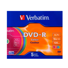 Диск DVD-R 4.7Gb 16x Verbatim Color (43557_1)