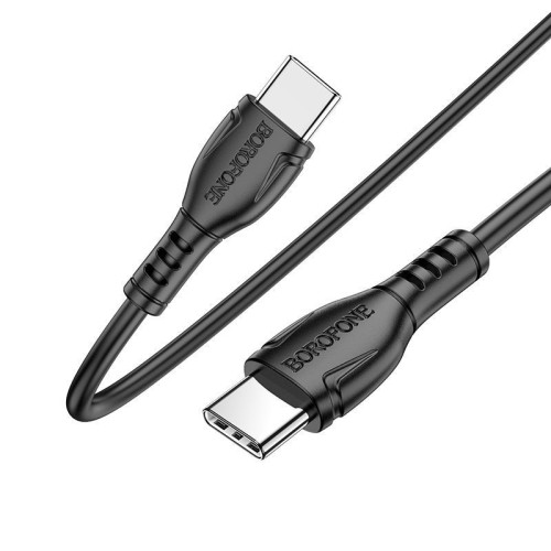 Кабель USB Type C to Type C BOROFONE Triumph BX51 60W, 1м, PVC, black - зображення 3