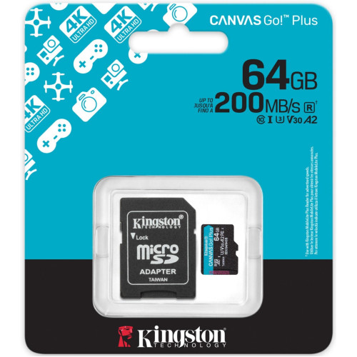 MicroSDXC 64 Gb Kingston Canvas Go! Plus class 10 UHS-I - зображення 3
