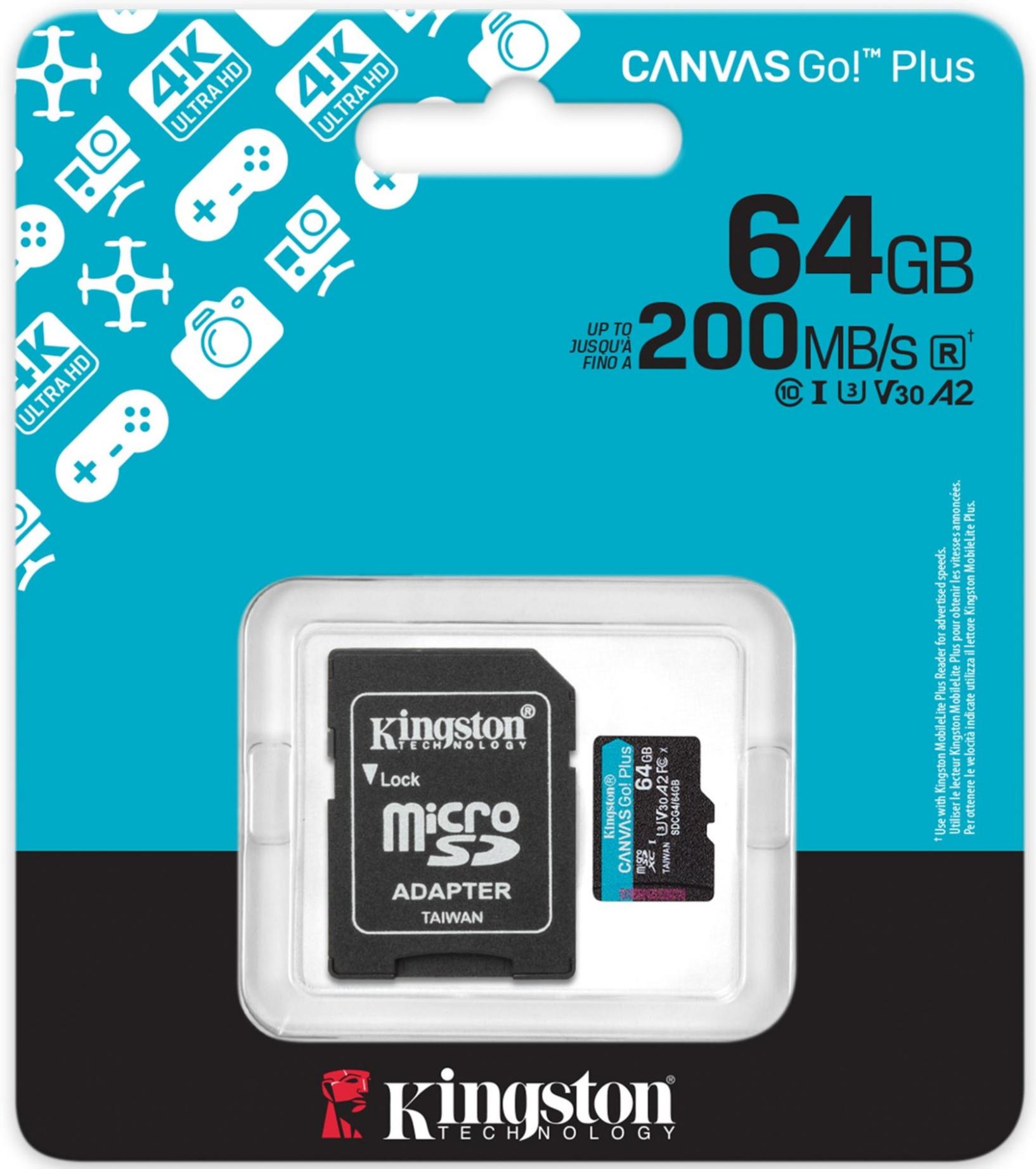 MicroSDXC 64 Gb Kingston Canvas Go! Plus class 10 UHS-I - зображення 3