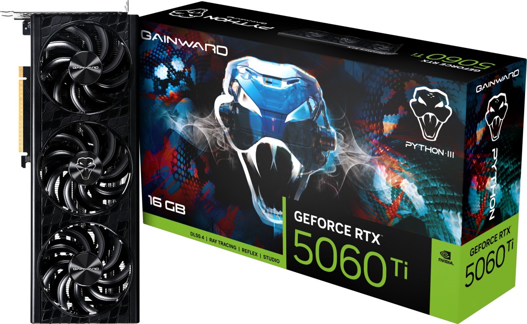 Відеокарта GeForce RTX 5060 Ti 16 GDDR7 Gainward Python III (NE7506T019T1-GB2061T) - зображення 1
