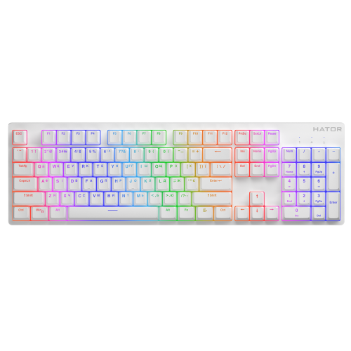 Клавіатура Hator Rockfall 2 Mecha Orange USB White (HTK-711) - зображення 1