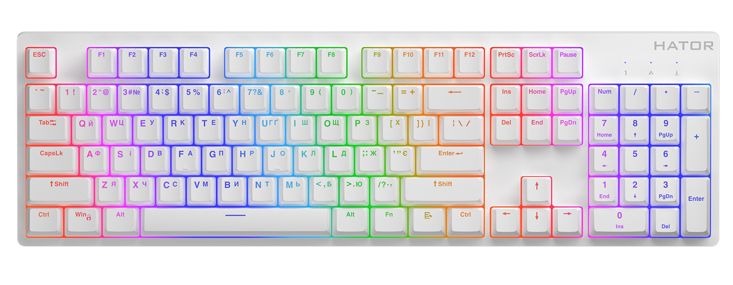 Клавіатура Hator Rockfall 2 Mecha Orange USB White (HTK-711) - зображення 1
