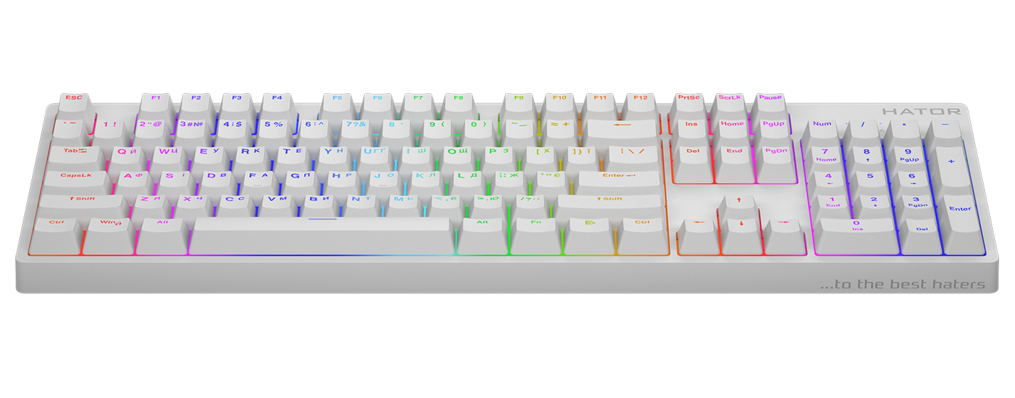 Клавіатура Hator Rockfall 2 Mecha Orange USB White (HTK-711) - зображення 2
