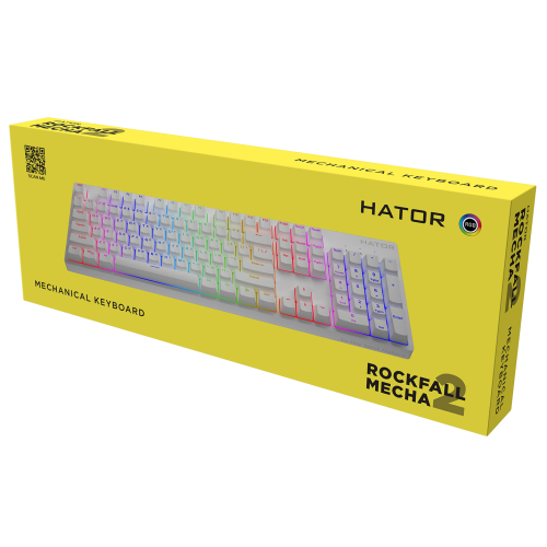 Клавіатура Hator Rockfall 2 Mecha Orange USB White (HTK-711) - зображення 6