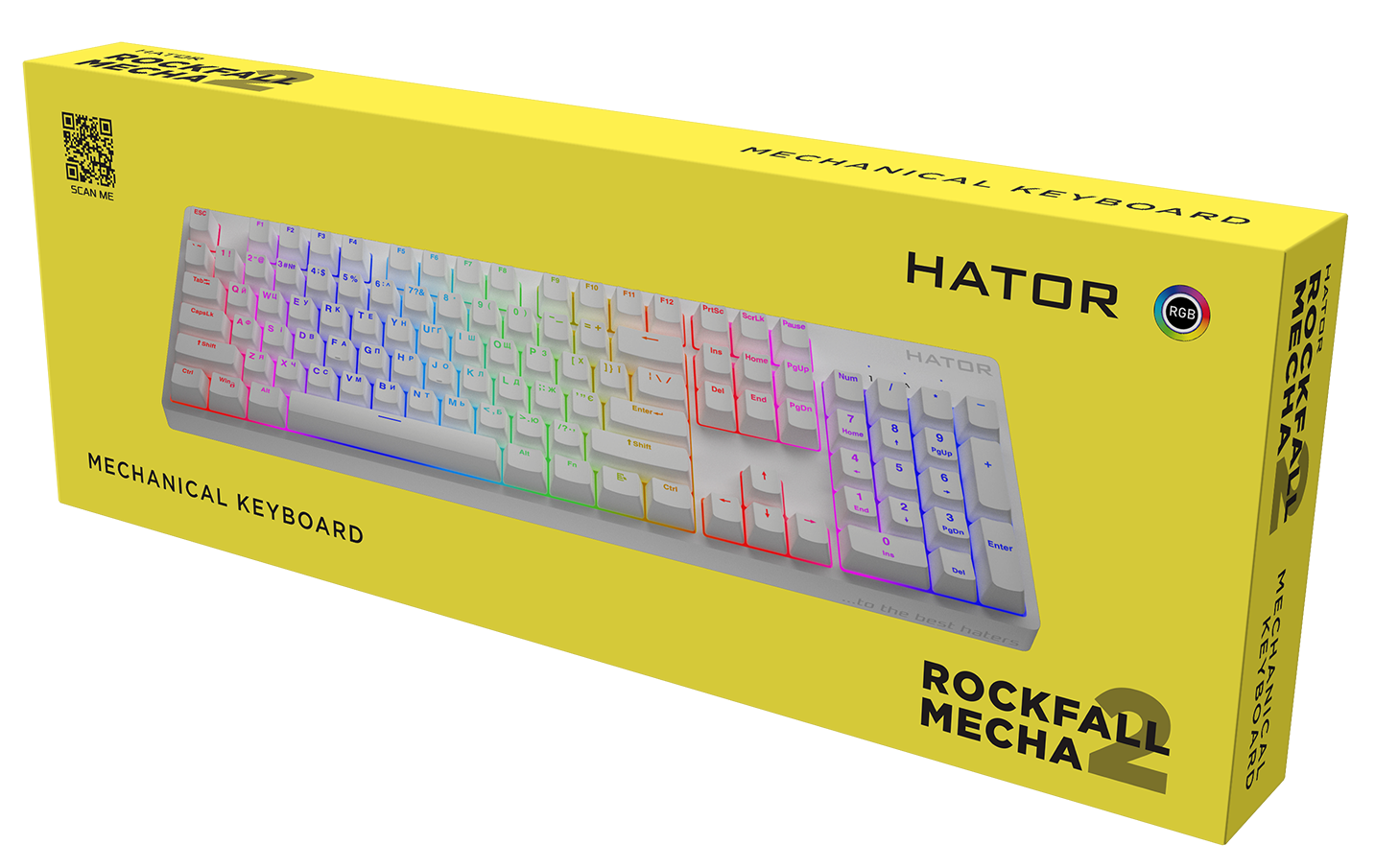 Клавіатура Hator Rockfall 2 Mecha Orange USB White (HTK-711) - зображення 6
