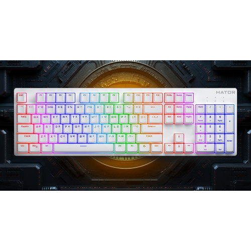 Клавіатура Hator Rockfall 2 Mecha Orange USB White (HTK-711) - зображення 8