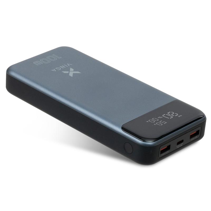Батарея POWER BANK Vinga 30000 mAH 100W Display VA Grey - зображення 5