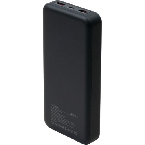 Батарея POWER BANK Vinga 30000 mAH 100W Display VA Grey - зображення 2