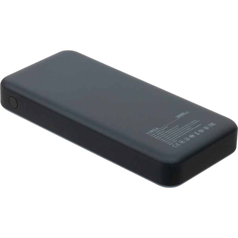 Батарея POWER BANK Vinga 30000 mAH 100W Display VA Grey - зображення 4