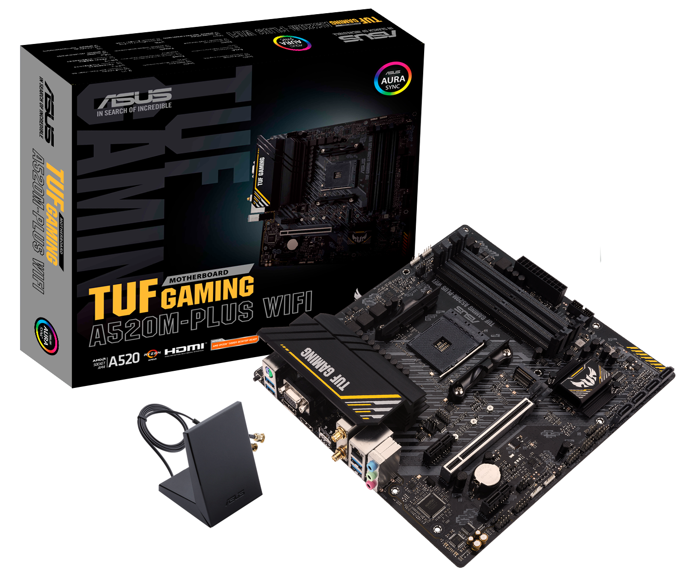 Мат. плата AM4 Asus TUF GAMING A520M-PLUS WIFI - зображення 1