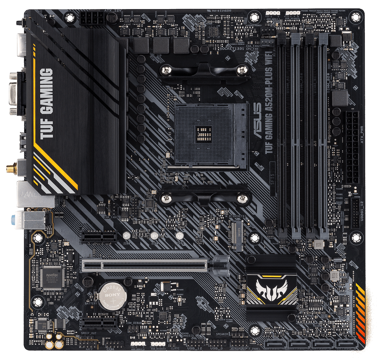 Мат. плата AM4 Asus TUF GAMING A520M-PLUS WIFI - зображення 2