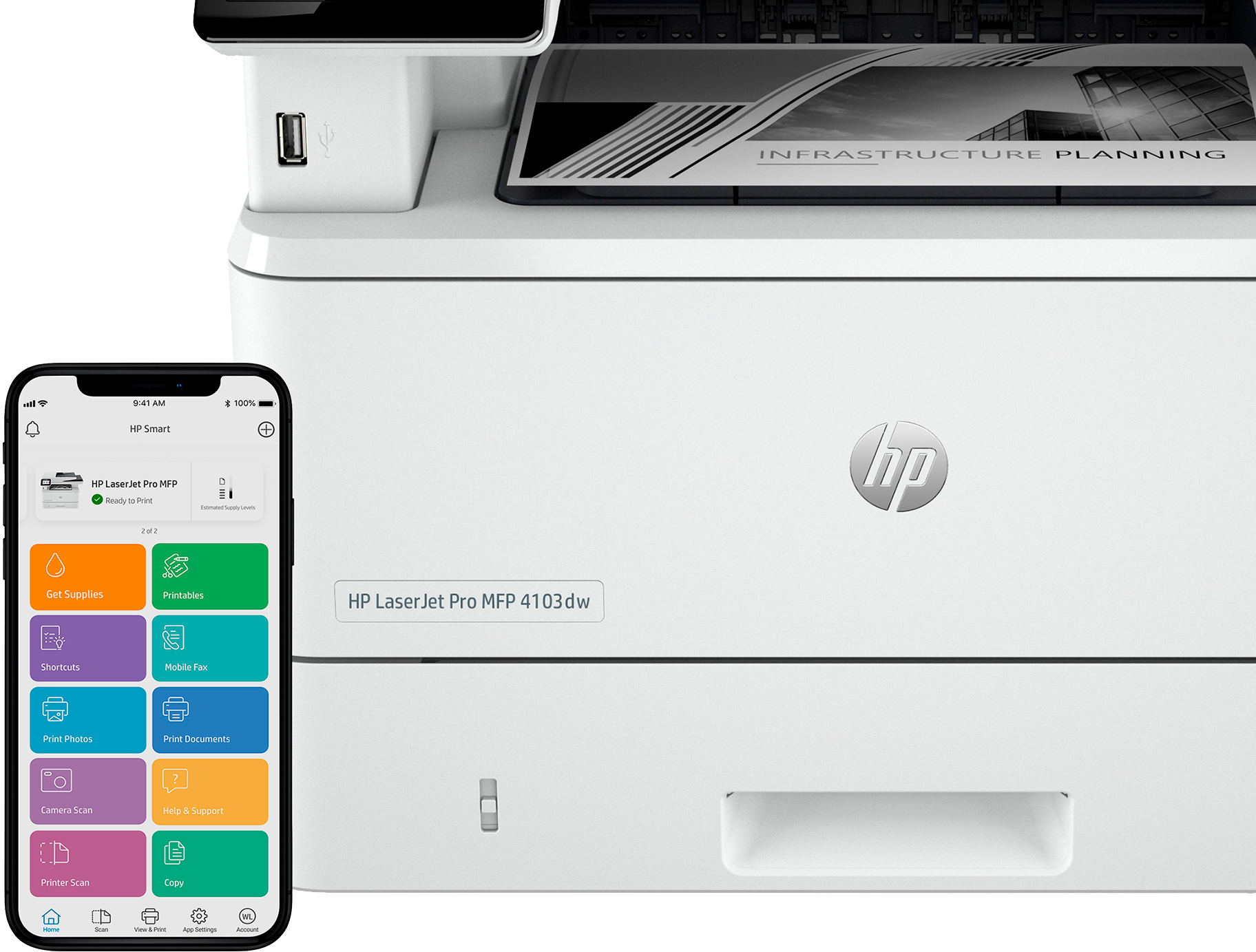 БФП HP LaserJet Pro 4103dw з WiFi (2Z627A) - зображення 7