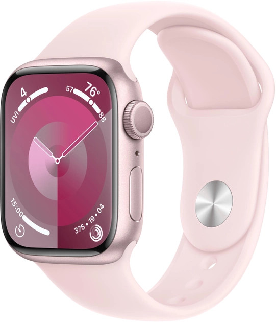 Смарт годинник Apple Watch Series 9 GPS, 41mm Pink Aluminum Case with Light Pink Sport Band S\/M - зображення 1