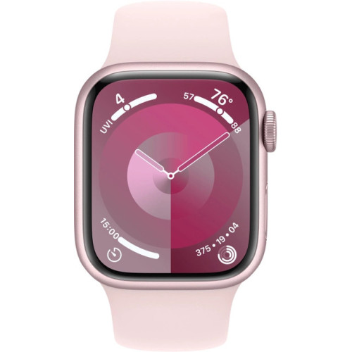 Смарт годинник Apple Watch Series 9 GPS, 41mm Pink Aluminum Case with Light Pink Sport Band S\/M - зображення 2