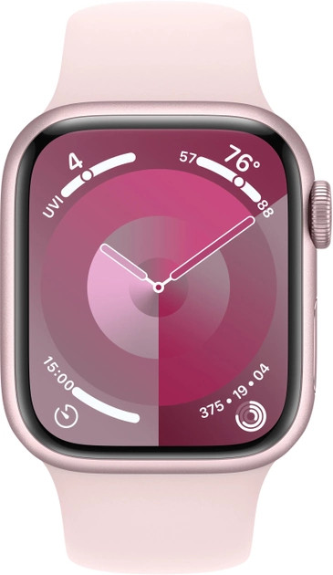 Смарт годинник Apple Watch Series 9 GPS, 41mm Pink Aluminum Case with Light Pink Sport Band S\/M - зображення 2