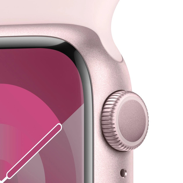 Смарт годинник Apple Watch Series 9 GPS, 41mm Pink Aluminum Case with Light Pink Sport Band S\/M - зображення 3